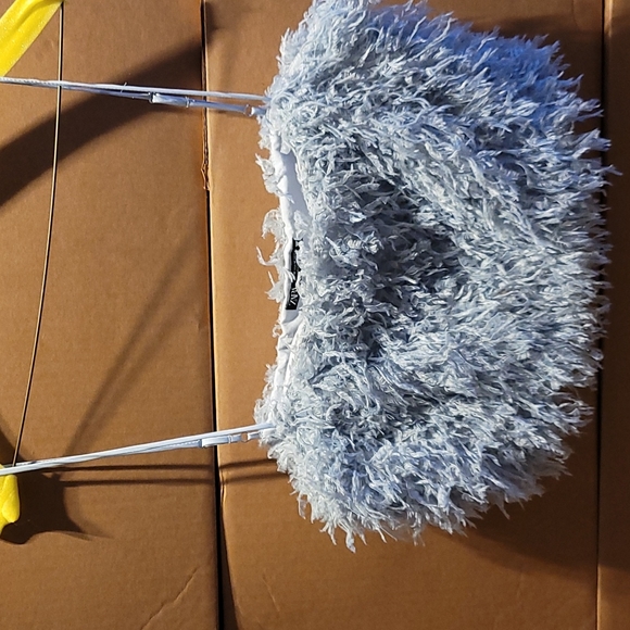 Zara Fuzzy Light Blue Crop Top - Picture 3 of 3